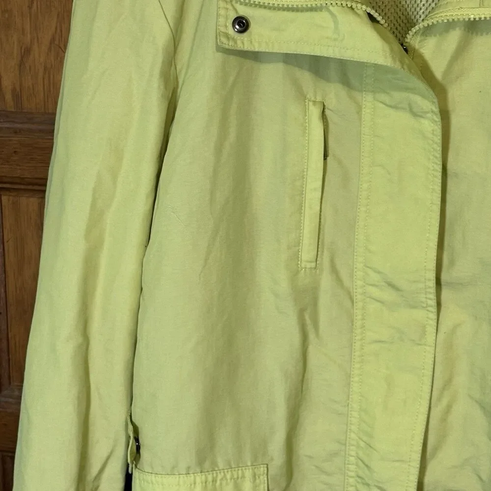 Coldwater Creek Lime Green Nylon Zip Up Lightweight Jacket Women's 1X Mesh Lined